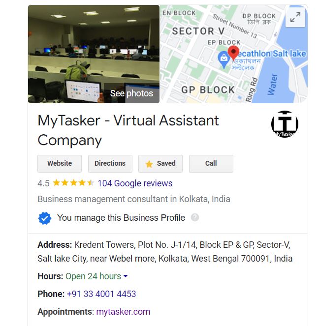 mytasker google my business listing optimized 